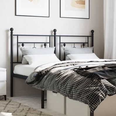 vidaXL Kopfteil Metall Schwarz 140 cm
