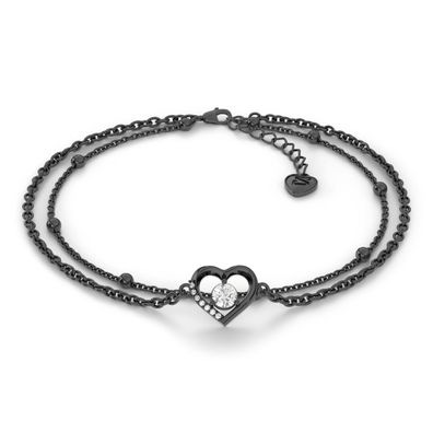 Serasar 925 Sterling Silber Fußkettchen "heart" 18k Vergoldung, mit Geschenkbox