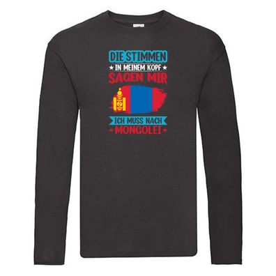 Mongolei | Urlaub | Stimmen in meinem Kopf | Traumland Long Sleeve Schwarz
