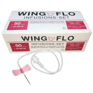 Flügelkanülen Wing-Flo 18G rosa (50 Stk.)
