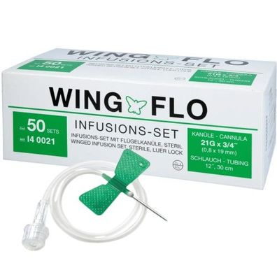 Flügelkanülen Wing-Flo 21G grün (50 Stk.)
