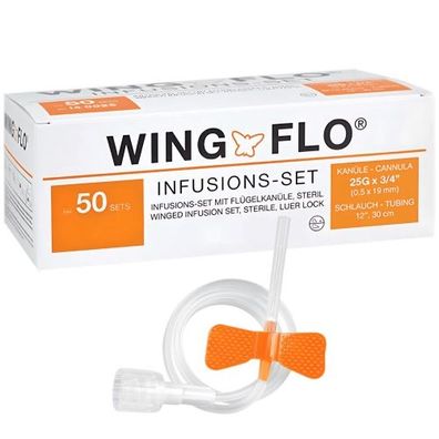 Flügelkanülen Wing-Flo 25G orange (50 Stk.)