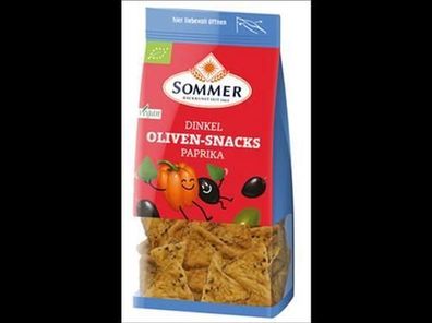 SOMMER 6x Dinkel Oliven-Snacks Paprika 150g