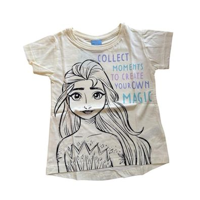 Elsa-Kurzarm-Shirt für Mädchen | Gelb oder Grau | Größen 104-134