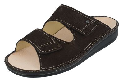 FINN Comfort Riad Herren Pantolette Hausschuhe espresso dunkelbraun Nubukleder
