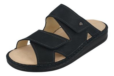 FINN Comfort Danzig Soft Herren Pantolette Hausschuhe blau Nubukleder