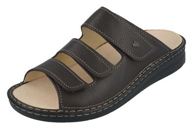 FINN Comfort Mataro Herren Pantolette Hausschuhe braun genarbtes Glattleder