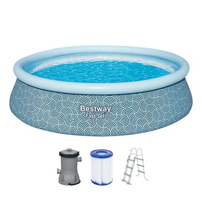 Fast Set™ Aufstellpool-Set mit Filterpumpe Ø 457 x 107 cm, Grafisches Liniendesign