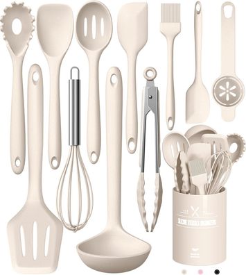 OKWISH Küchenutensilien-Set, 12-teilig, Silikon-Kochutensilien, hitzebeständiges Koch