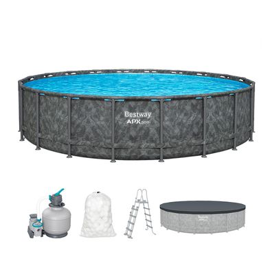 APX365™ Winterfestes Frame Pool Komplett-Set mit Sandfilteranlage Ø 610 x 132 cm,