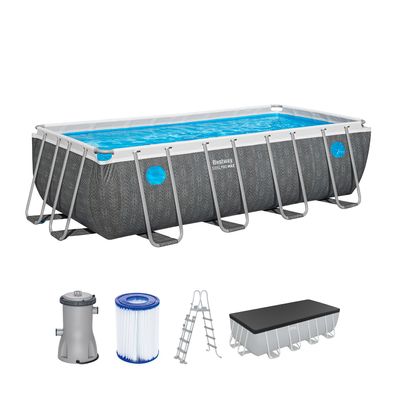 Steel Pro MAX™ Splashview™ Frame Pool Komplett-Set mit Filterpumpe 488 x 244 x