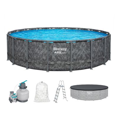 APX365™ Winterfestes Frame Pool Komplett-Set mit Sandfilteranlage Ø 549 x 132 cm,