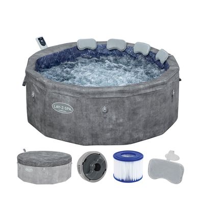 LAY-Z-SPA® Whirlpool Carrara AirJet™ mit App-Steuerung, Schaumstoffpaneele, für 6