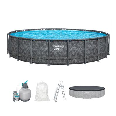 APX365™ Winterfestes Frame Pool Komplett-Set mit Sandfilteranlage Ø 671 x 132 cm,