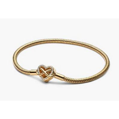 Armband 20cm - Vergoldet -Herzverschluss Unendlich