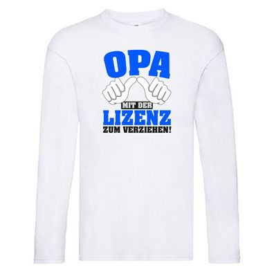 Opa mit Lizenz | Opa Spruch | Großvater Long Sleeve Weiß
