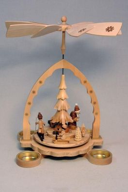 Tischpyramide Figuren im Weihnachtswald natur Höhe= 27cm NEU Holzpyramide Tischde