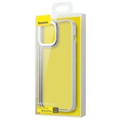 Baseus Crystal iPhone 13 Pro Huelle mit grauem Gelrahmen (ARJT000413)