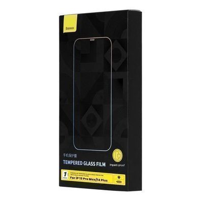 Baseus Schutzglas fuer iPhone 14 Plus / 13 Pro Max, 0,4mm mit Lautsprecherschutz