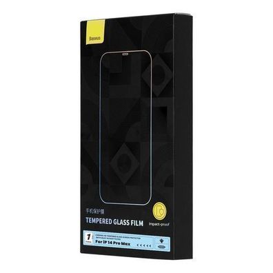 Baseus Displayschutzglas fuer iPhone 14 Pro Max - Vollstaendiger Schutz, inkl. Lau