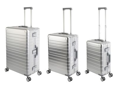 Travelhouse Oslo - 3-teiliges Reisekoffer Set Aluminium Handgepäck und Aufgabegepäck