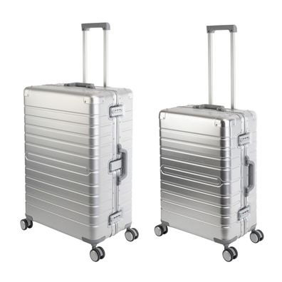 Oslo - 2er Set - Trolleys mit - Rollen - Aluminium Hartschale - Reisekoffer M+L