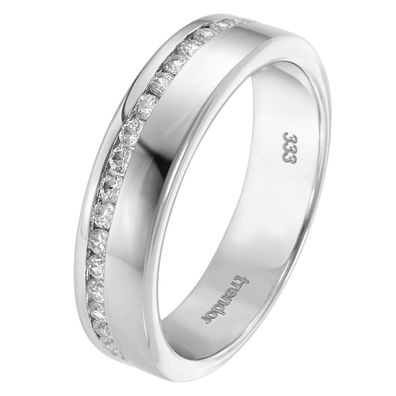 trendor Schmuck Verlobungsring Weißgold 333 / 8 Karat Damenring mit 19 Zirkonias 393