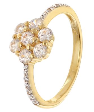 GLIZZ Schmuck Damenring mit Zirkonia Blüte Gold 333 / 8K GL8550