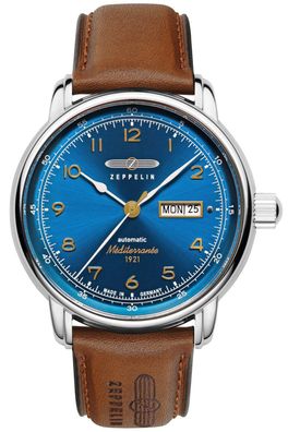 Zeppelin Herrenuhr Automatik 100 Jahre Méditerranée Braun/Blau 9664-3