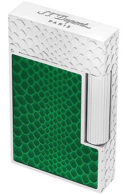 S.T. Dupont Feuerzeug Linie 2 Snake Silberfarben/Grün C16078