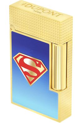 S.T. Dupont Feuerzeug Linie 2 D.C. Comics Superman Goldfarben/Türkis LE C16027CL