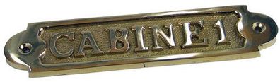 Messing Tür-Schild CABINE1