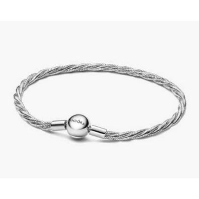 Armband 17 cm - Silber - Gedrehtes Schlangenband