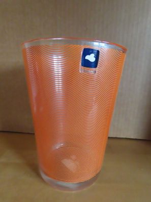 Vase schwer oben breit fuß schmaler orangene Wellen Leonardo ca. 20cm H