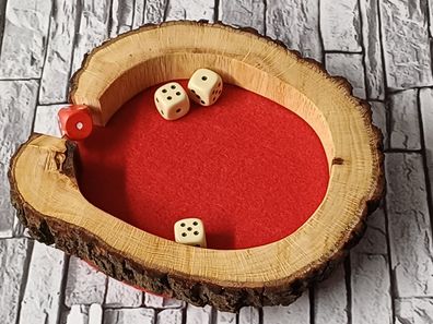 G1 Würfelbrett Holz Würfel Filz Würfelteller Würfelspiel Unterlage Spielbrett