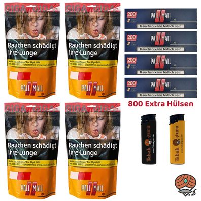 Pall Mall Allround Volumentabak Beutel 4x 104g, Red Xtra Hülsen