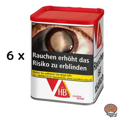 HB Classic Blend Zigarettentabak 6x 59g Dose