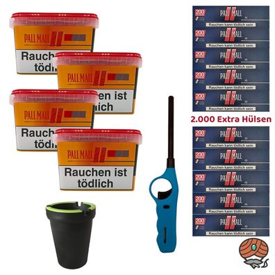 Pall Mall Allround Volumentabak Mega Box 4x 125g, Red Xtra Hülsen, Zubehör