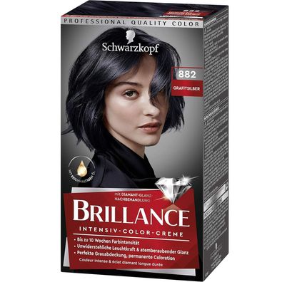 Schwarzkopf Brillance Grafitsilbe 882 mit Reichhaltigem Öl Intensive Color Creme