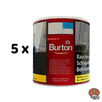 Burton Original Red / Rot Volumentabak Dose 5x 43g