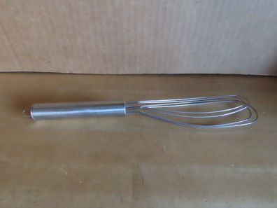 Schneebesen flach runder Griff mit Aufhängöse Metall / ca. 27 cm lang Vemmina