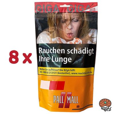 Pall Mall Allround Volumentabak / Tabak Giga Beutel 8x 104g