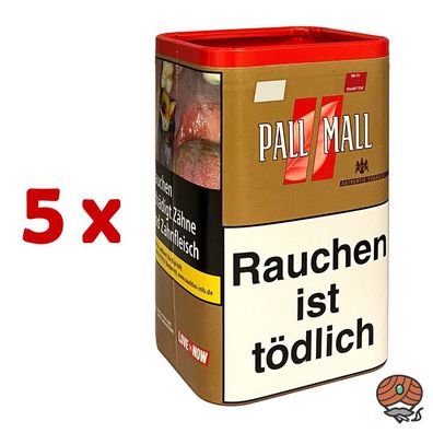 Pall Mall Authentic Red / Rot Volumentabak XXL Dose 5x 80g