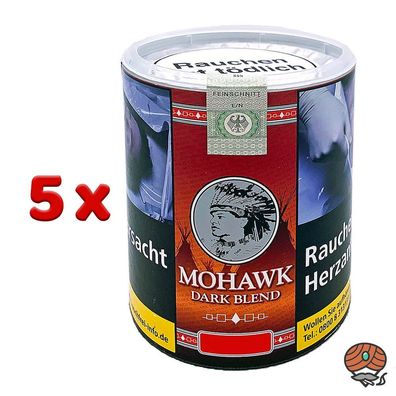 Mohawk Dark Blend Feinschnitt Tabak Dose 5x 100g