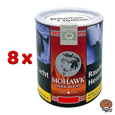 Mohawk Dark Blend Feinschnitt Tabak Dose 8x 100g