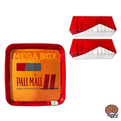 Pall Mall Allround Volumentabak Mega Box 125g, 400 Marlboro Rot King Size Hülsen