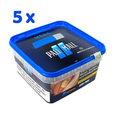 Pall Mall Blue/Blau Volumentabak/Tabak Mega Box 5x 125g