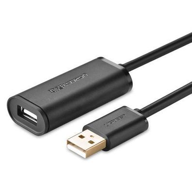 Ugreen USB 2.0 Aktiv-Verlaengerungskabel 5m, 480 Mbps, Schwarz, Modell US121 1031