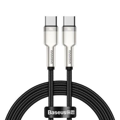 Baseus Cafule Serie Metall Datenkabel USB-C zu USB-C, 100W, 5A, 1m, Schwarz