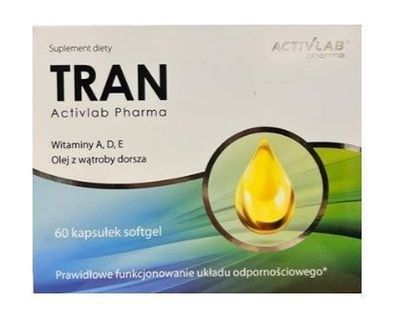 Activlab Tran Nahrungsergaenzung 60 Kapseln - Omega-3 Unterstuetzung